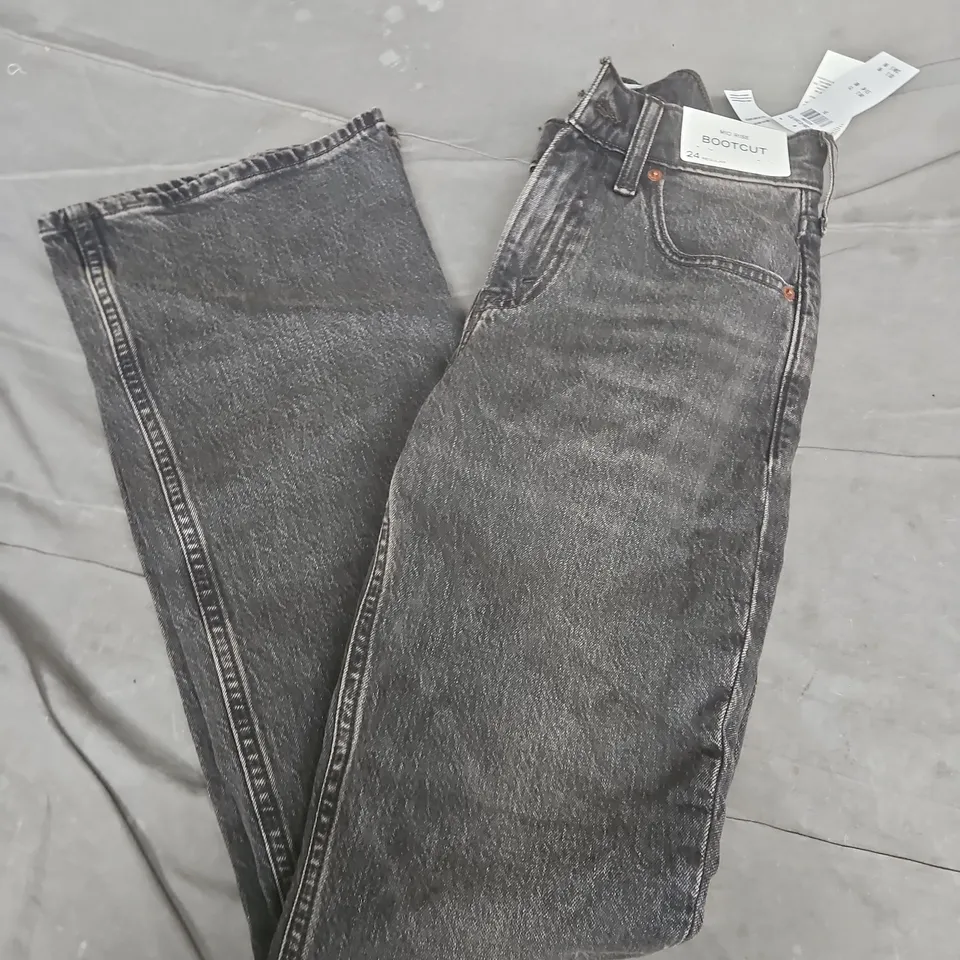  ABERCROMBIE & FITCH MID RISE BOOTCUT JEANS IN CHARCOAL - 24 REGULAR