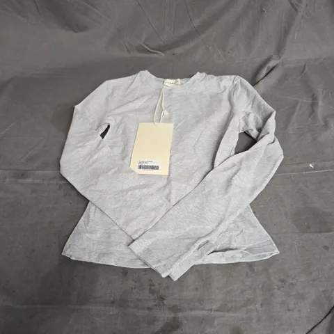 ADANOLA LONG SLEEVE TOP IN GREY MELANGE SIZE M