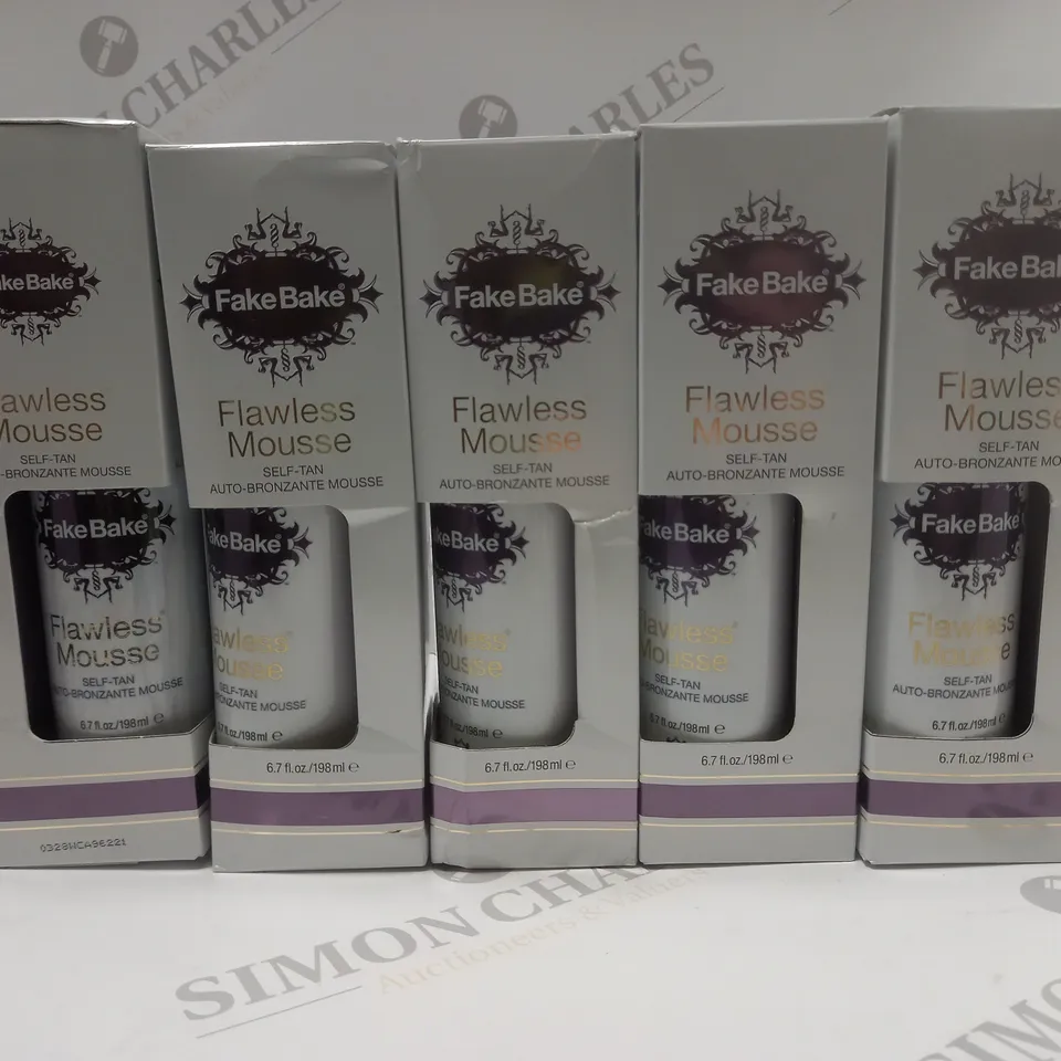 BOX OF 5 X 198ML FAKEBAKE FLAWLESS MOUSSE SELF-TAN 