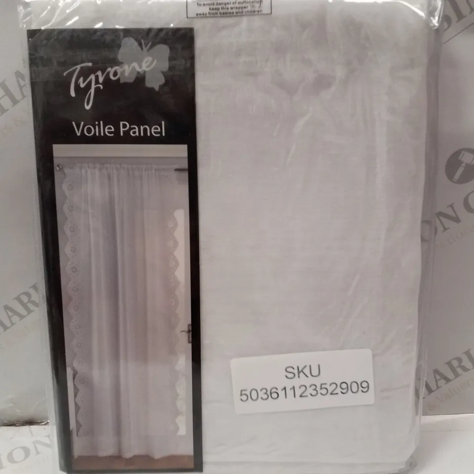 BRAND NEW TYRONE HARMONY 122CM VOILE PANEL - WHITE