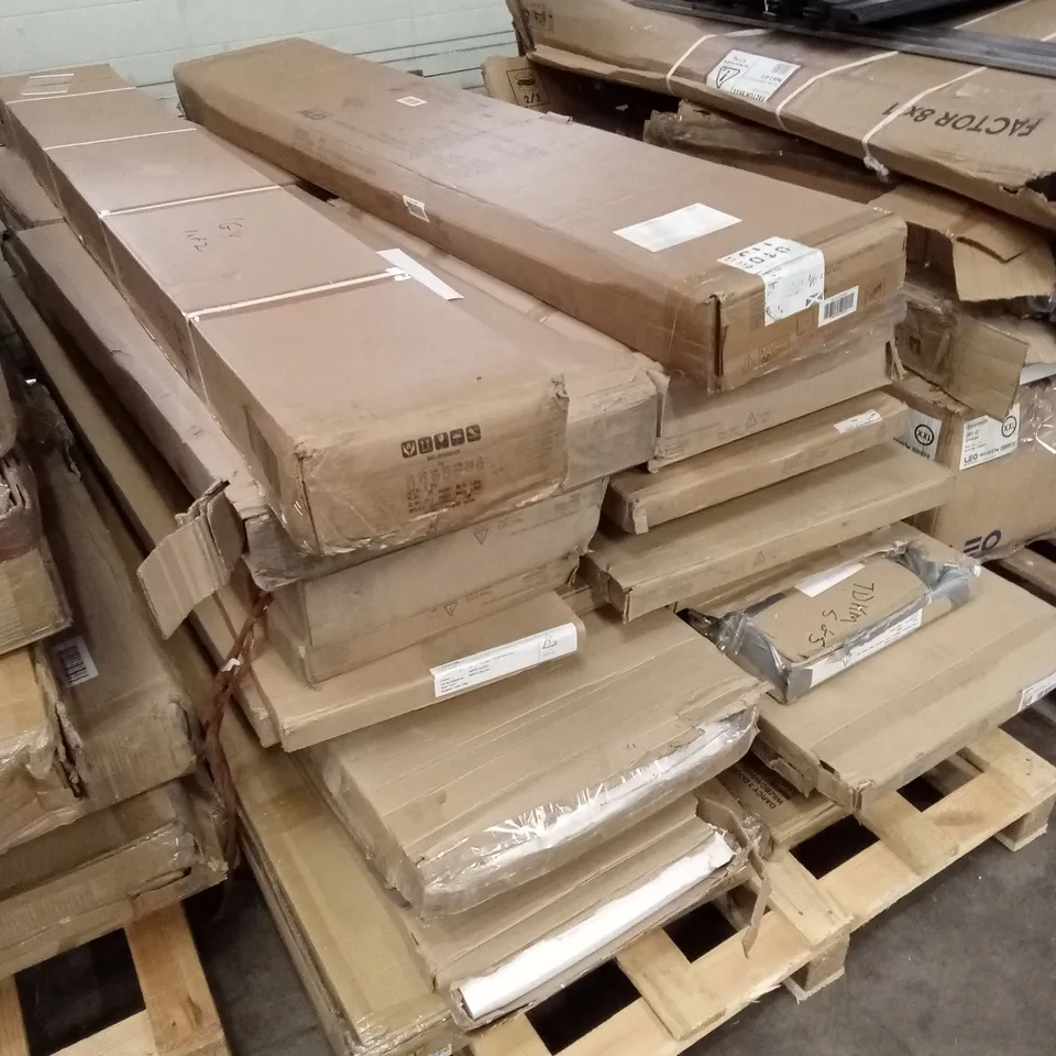 PALLET OF ASSORTED INCOMPLETE DESIGNER FURNITURE AND FURNITURE PARTS
