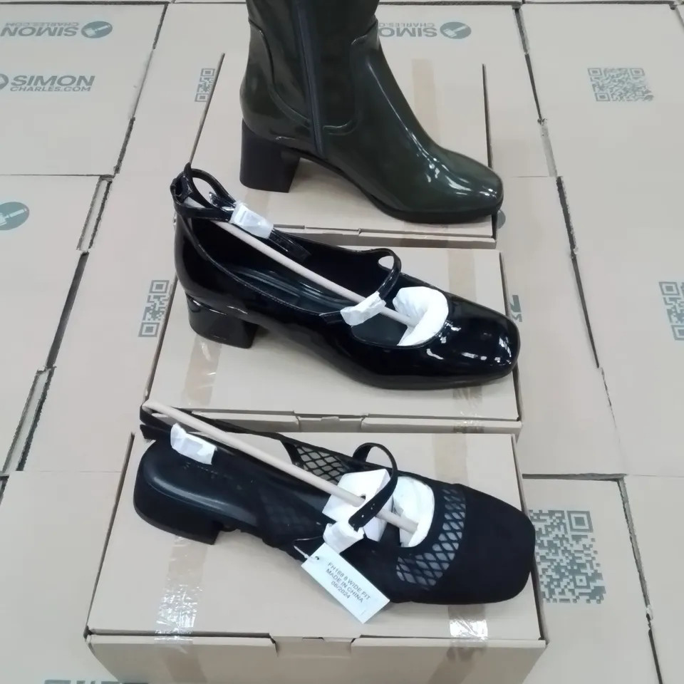 PALLET OF BRAND NEW WOMENS QUALITY DESIGNER SHOES APPROXIMATELY 80 TO INCLUDE;  BOOTS, SIMPLY BE DOLLY SHOES, HEELS