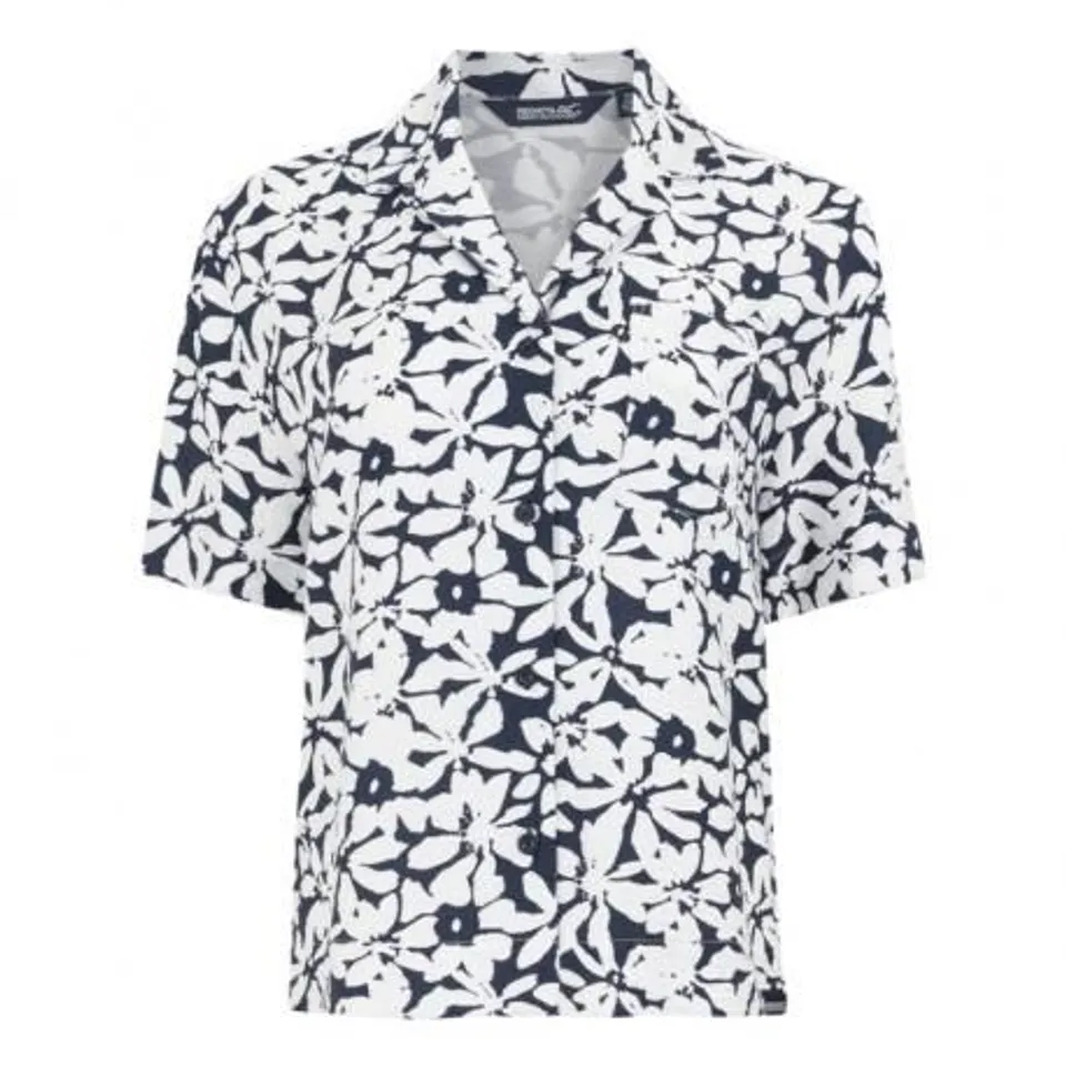 BRAND NEW REGATTA SALISE SHIRT IN NAVY WHITE FLORAL - UK 16