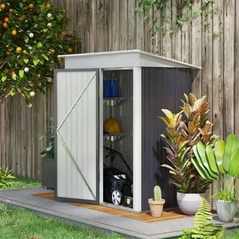 BOXED OUTSUNNY 5' X 3' GARDEN SHED W/ FLOOR, LOCKABLE DOOR, WINDOW AND VENT 