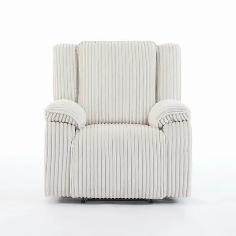 BOXED MANUAL JUMBO CORD RECLINER CHAIR - BEIGE (1 BOX)