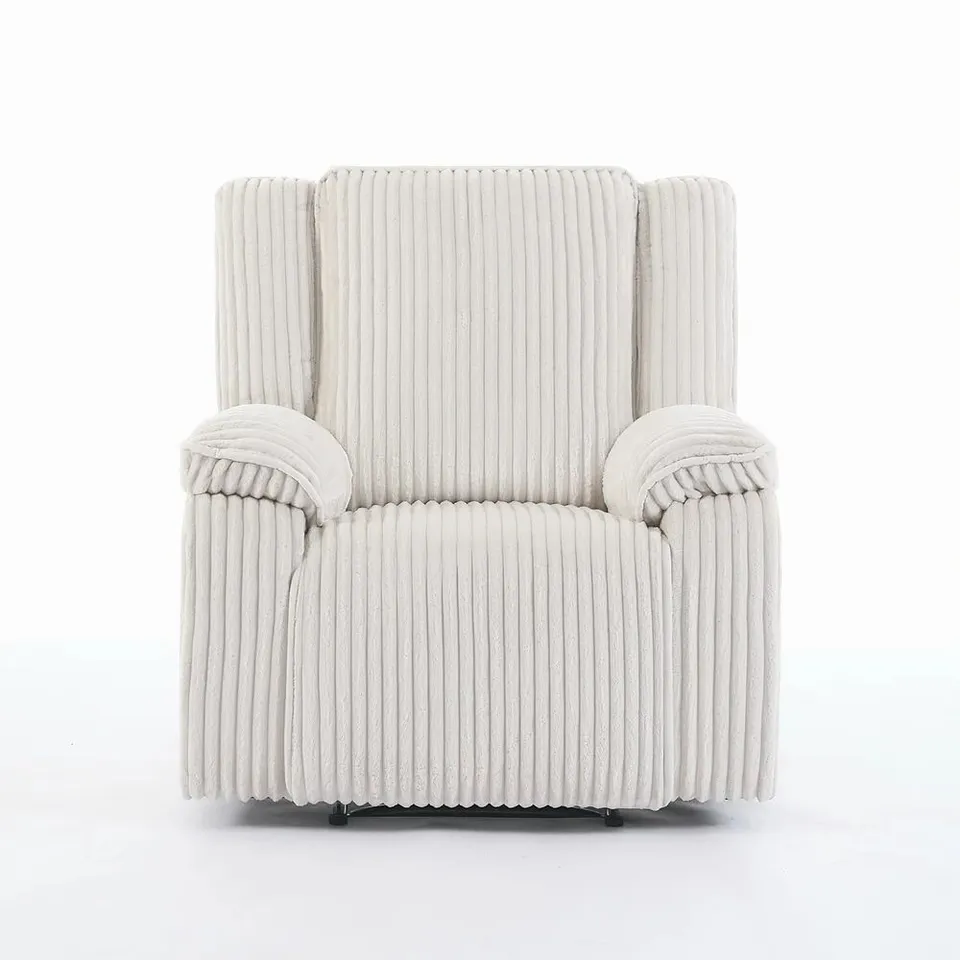 BOXED MANUAL JUMBO CORD RECLINER CHAIR - BEIGE (1 BOX)