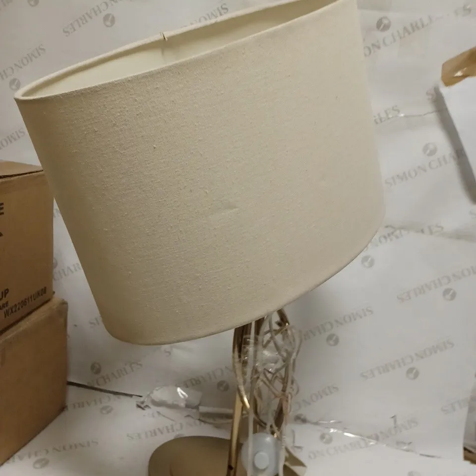 GOLD AND CREAM LAMP SHADE