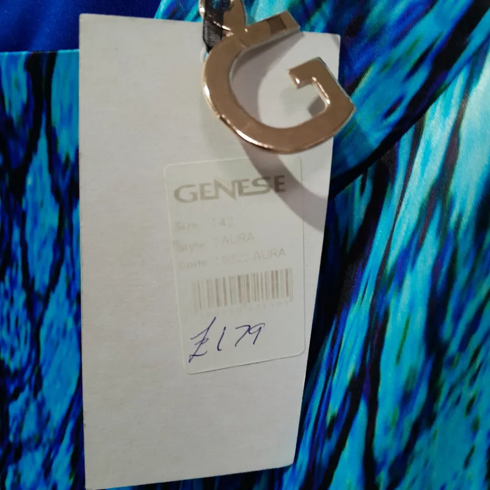 GENESE AURA BLUE PATTERENED DRESS - 42
