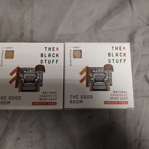 THE BLACK STUFF HONEY & BLACK PEPPER SOAP - NATURAL HANDMADE IRISH SOAP (TWO BOXED BARS)