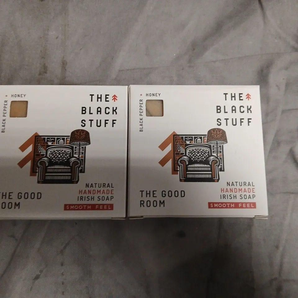 THE BLACK STUFF HONEY & BLACK PEPPER SOAP - NATURAL HANDMADE IRISH SOAP (TWO BOXED BARS)