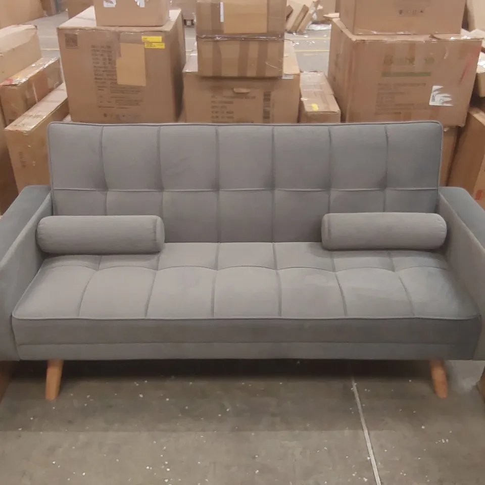 QUALITY DESIGNER VELVET UPHOLSTERED CLICK-CLACK SOFA BED