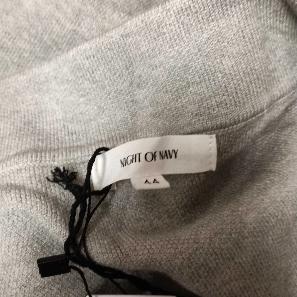 NIGHT OF NAVY LONG KNIT CARDIGAN IN LIGHT GREY - XXL