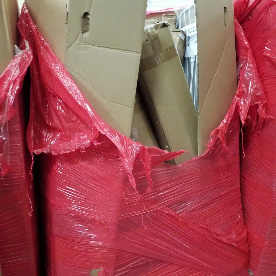 PALLET OF ASSORTED PRODUCTS INCLUDING BABY HIGH CHAIR, LAUNDRY HOIST, ELECTRIC CLEANING BRUSH, CLOTHES DRYING RACK