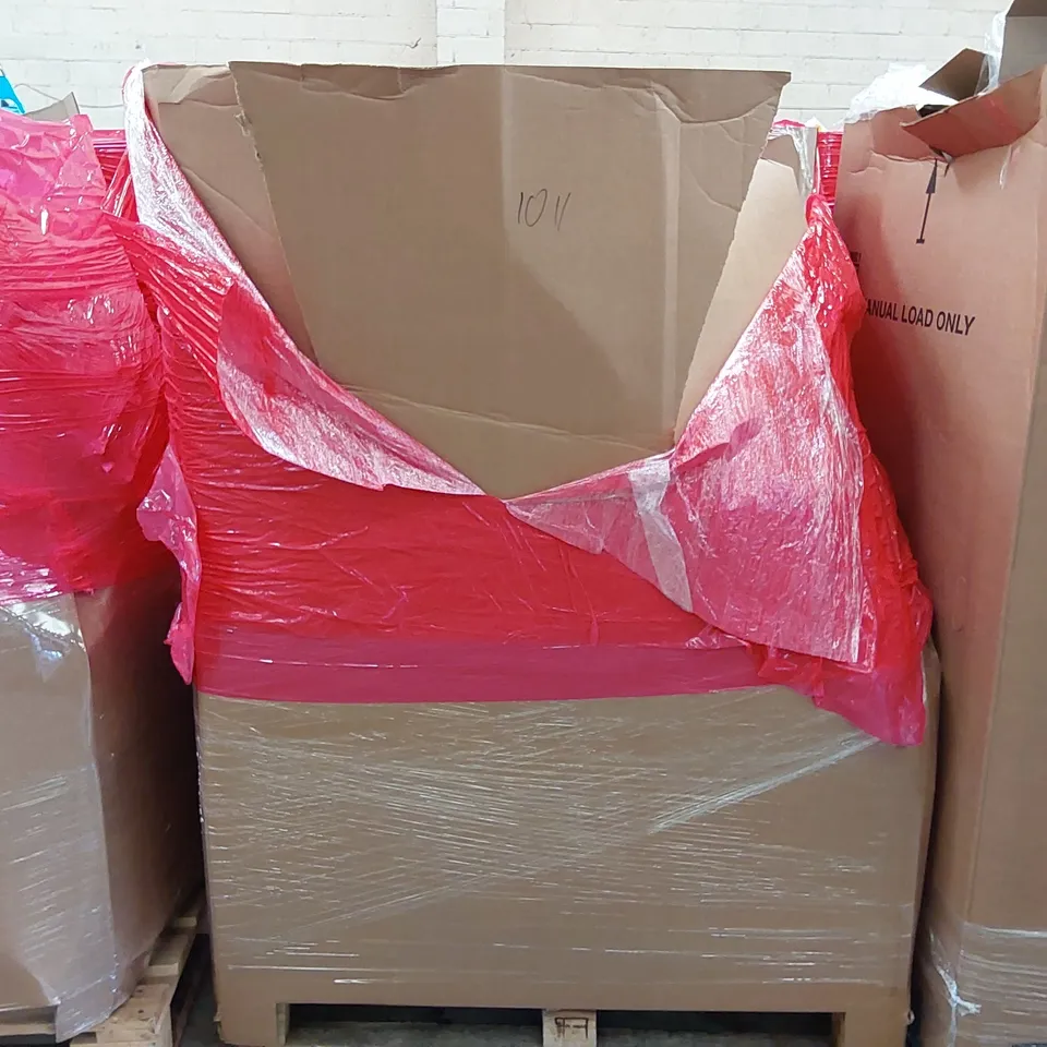 PALLET OF ASSORTED ITEMS INCLUDING: CABINET, VACUUM CLEANER, HEATED BLANKET, FREESTANDING DOUBLE INDUCTION HOB, ROLLING STOOL