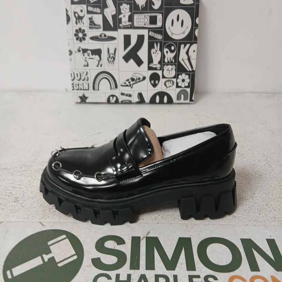 KOI GENSAI CYBER PUNK LOAFERS BLACK PATENT LEATHER – UK 7,