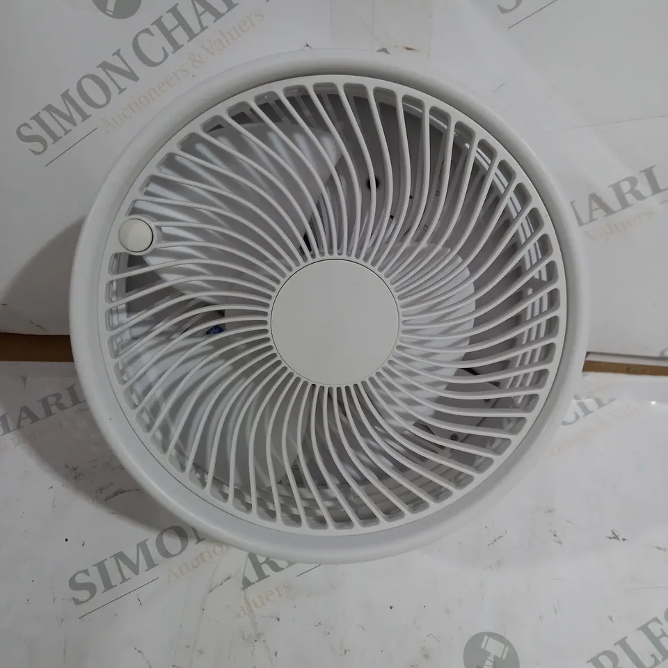 BOXED BELL & HOWELL OSCILLATING FOLDING RECHARGEABLE FAN, WHITE