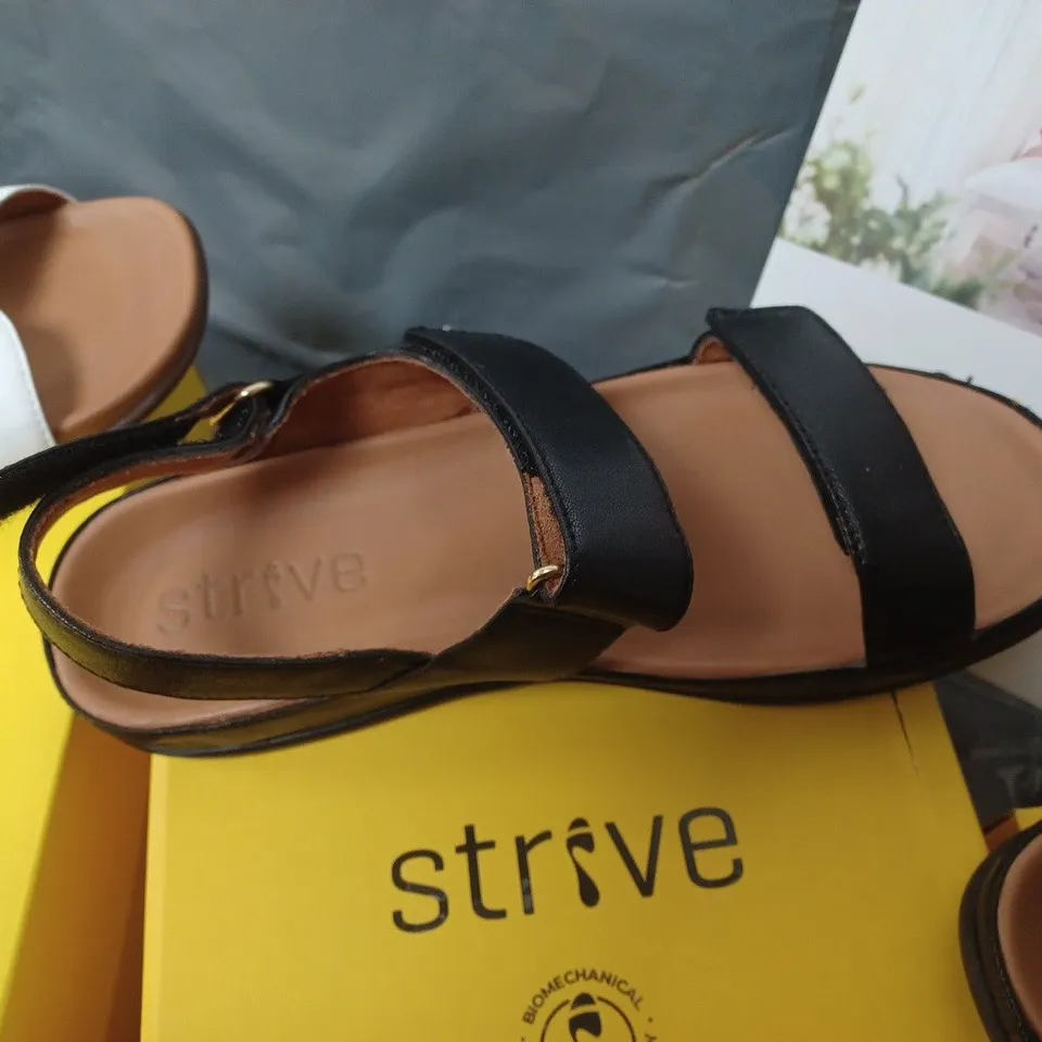 BOX OF APPROXIMATELY 4 ASSORTED PAIRS OF  SANDALS IN VARIOUS STYLES AND SIZES 