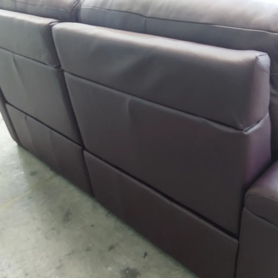 QUALITY ITALIAN DESIGNER ADRIANO POWER RECLINING THREE SEATER SOFA BURGUNDY LEATHER 