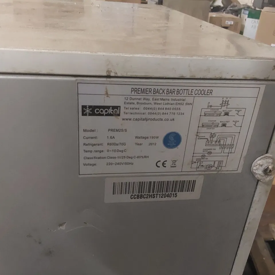 CAPITAL PREM25/S COMMERCIAL PREMIER BACK BAR BOTTLE COOLER 