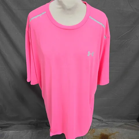 UNDER ARMOUR THE TECH TEE IN NEON PINK SIZE XL