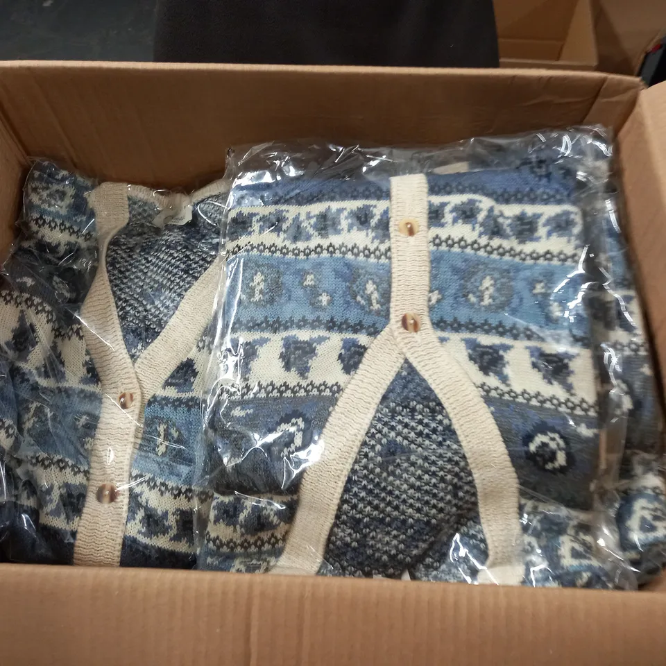 LOT OF 10 AS NEW BUTTON FRONT CARDIGANS - SIZE UNSPECIFIED