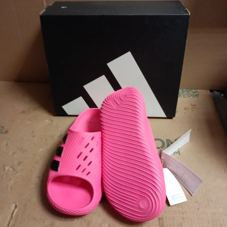 ADIDAS PINK SLIDERS – BOXED - UK SIZE 8
