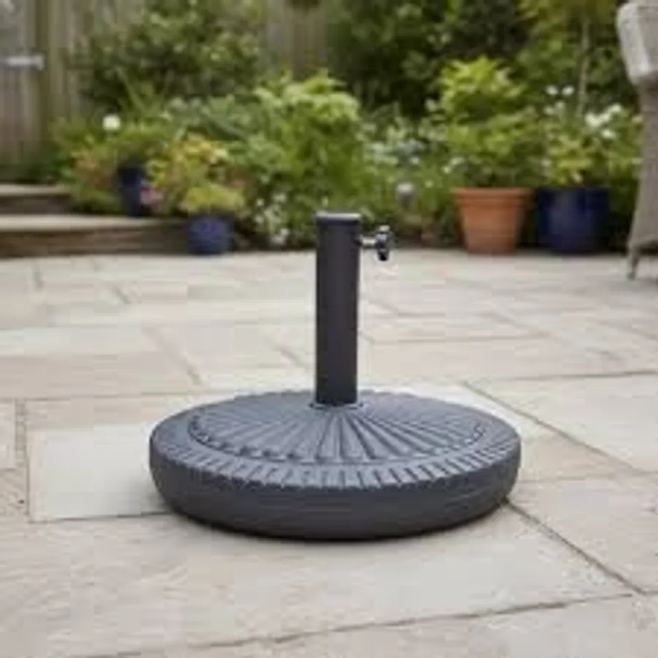 BOXED ROYALCRAFT 14KG POLY RESIN PARASOL BASE - CHARCOAL (1 BOX)