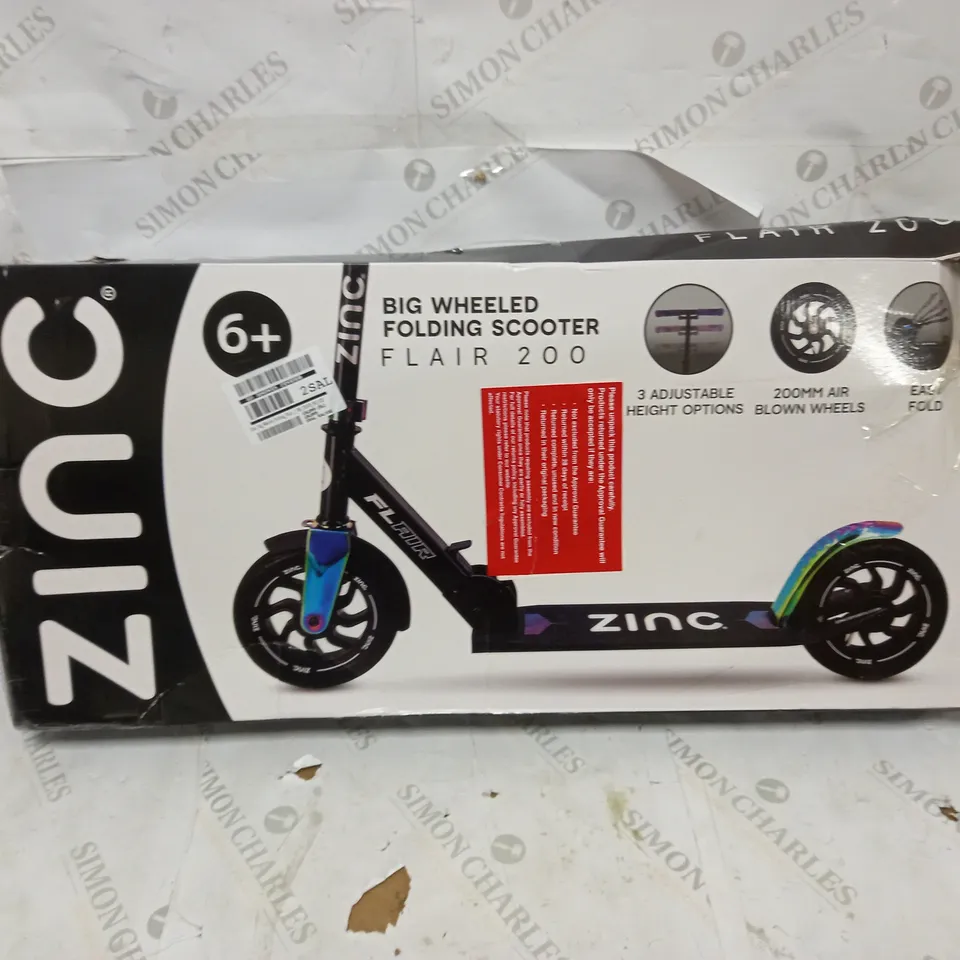 ZINC BIG WHEELED FOLDING SCOOTER FLAIR 200  RRP £100