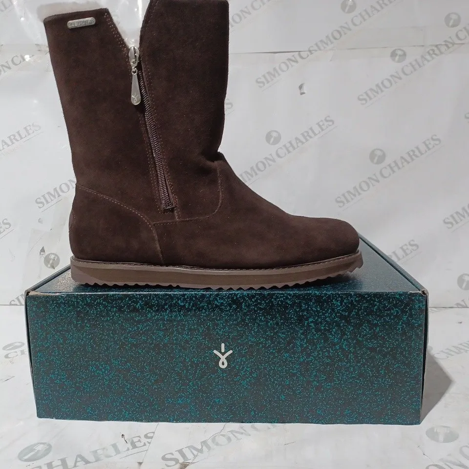 BOXED EMU AUSTRAILIA GRAVELLY ESPRESSO BOOTS SIZE 7