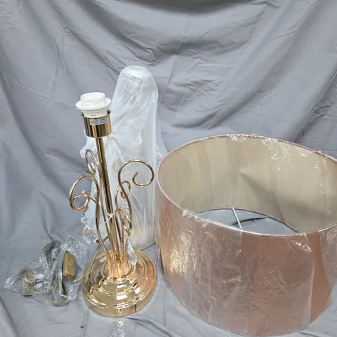 UNBRANDED FLOOR LAMP WITH SHADE - ROSE GOLD COLOUR WITH CRYSTAL DETAIL