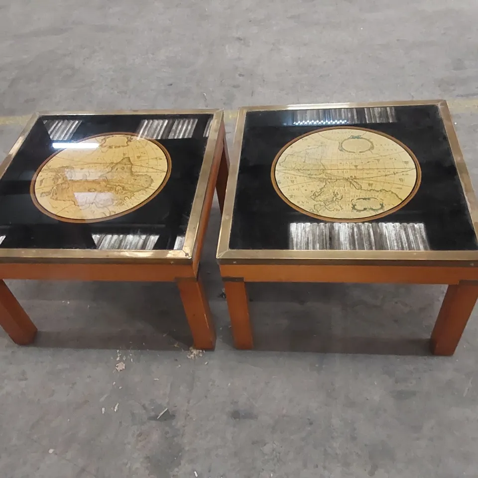 PAIR OF DESIGNER VINTAGE GLOBE COFFEE TABLES