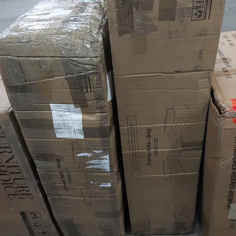 BOXED CORNER SOFA PARTS - GREY (2 BOXES)