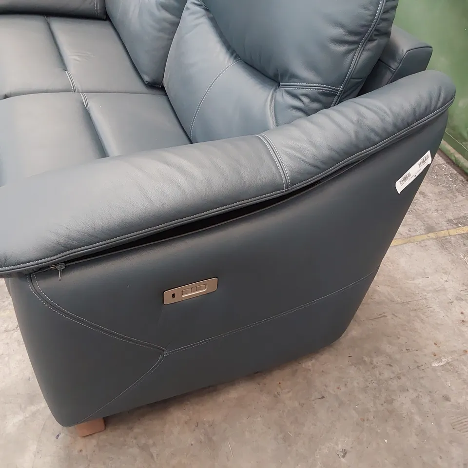 QUALITY BRITISH DESIGNER G PLAN JACKSON POWER RECLINING THREE SEATER SOFA CAMBRIDGE NAVY LEATHER 