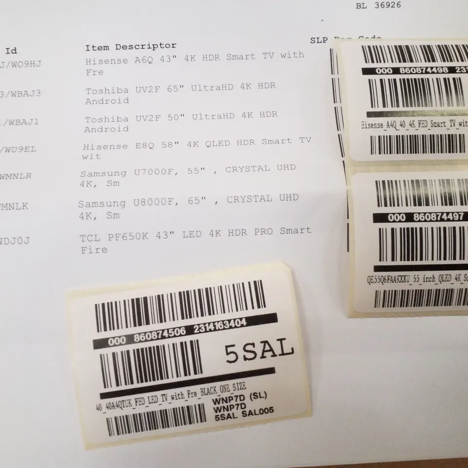 PALLET CONTAINING 10 DAMAGED TVS