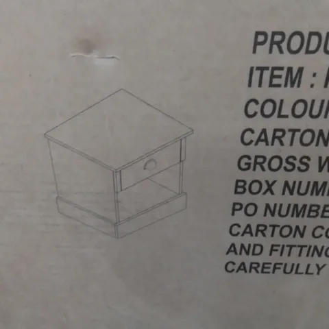 BOXED GFW KENDAL 1 DRAWER BEDSIDE TABLE IN GREY - KEN1BSGRY