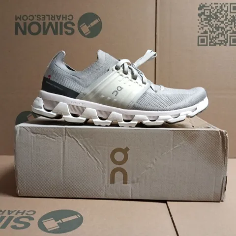 BOXED PAIR OF ON CLOUDSWIFT 3 TRAINERSIN ALLOY/GLACIER SIZE UK 11