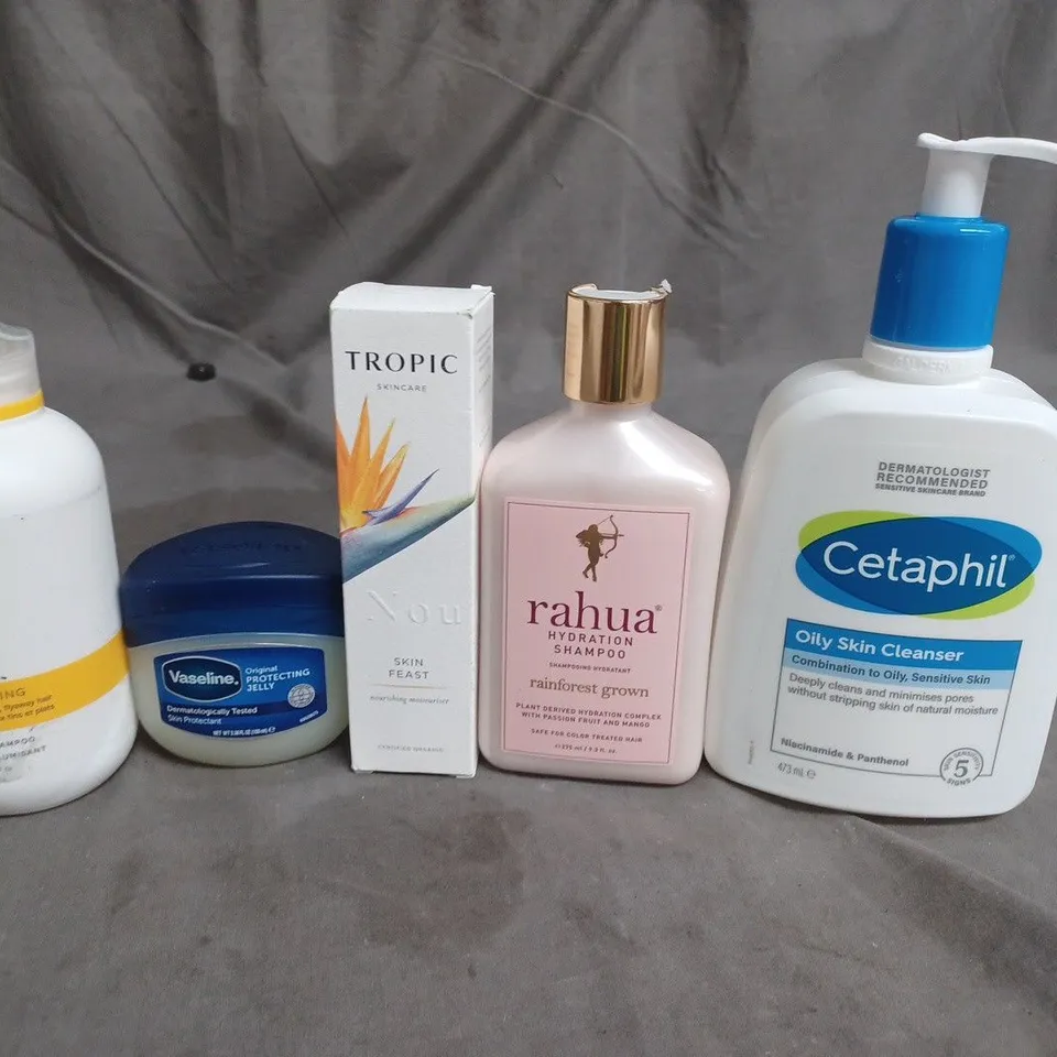 APPROXIMATEY 20 HEALTH AND BEAUTY PRODUCTS TO INCLUDE TROPIC MOISTURISER, CETAPHIL CLEANSER AND VASELINE PROTECTING JELLY