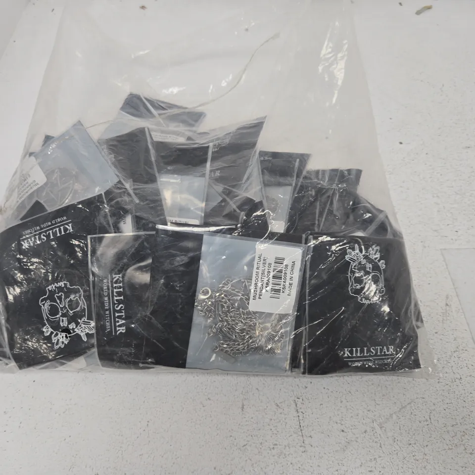 LOT OF APPROXIMATELY 45 BRAND NEW KILLSTAR JEWELLERY ITEMS TO INCLUDE MUSHROOM RITUAL EARRINGS AND PENDANTS