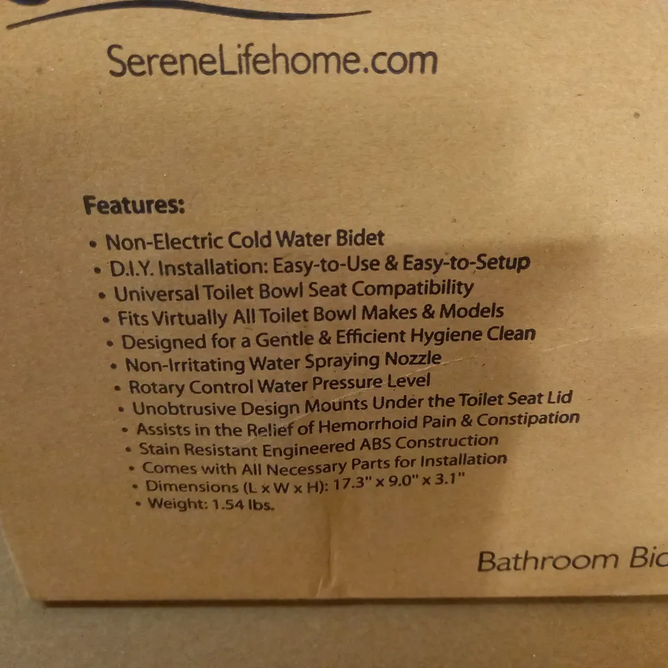 BOXED SERENE LIFE BATHROOM BIDET ATTACHMENT - SLTLSP05