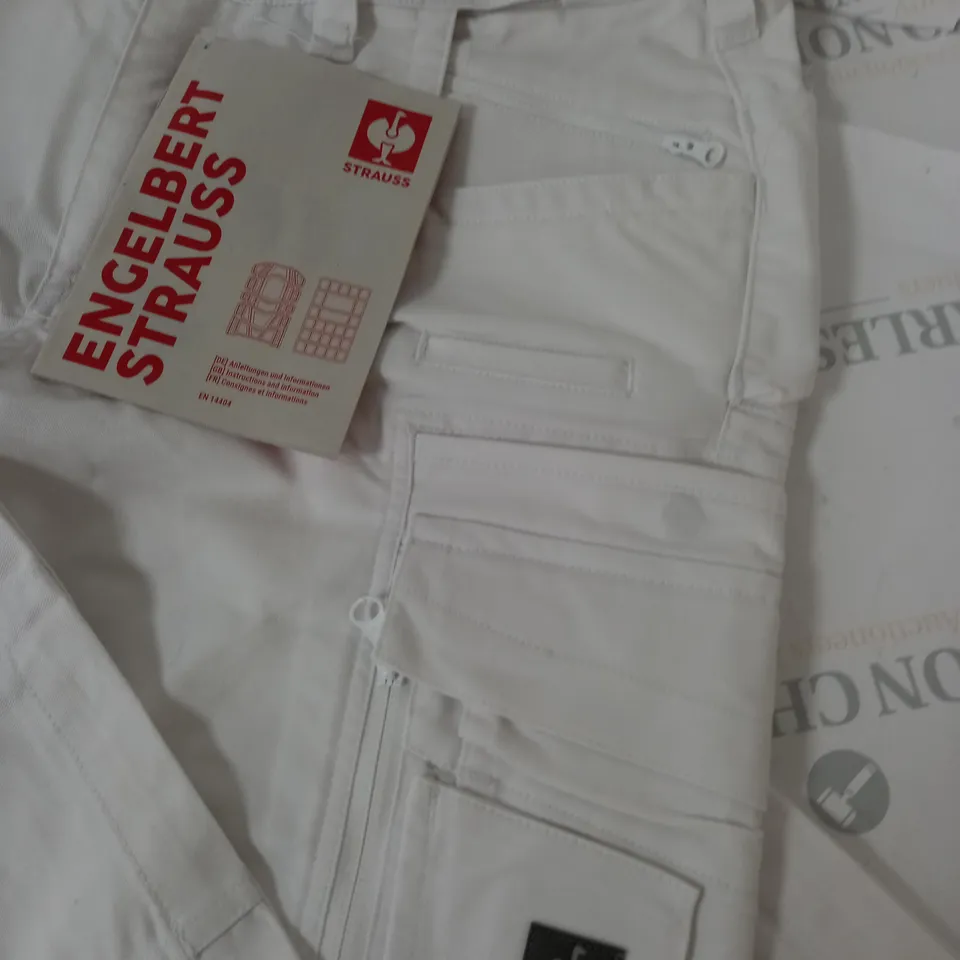 ENGELBERT STRAUSS WHITE CARGO TROUSERS - 48