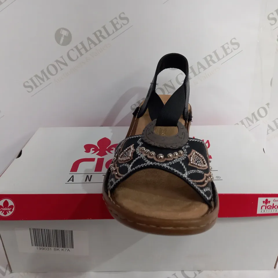 BOXED RIEKER ANTISTRESS SCHWARTS BLACK SIZE 7.5