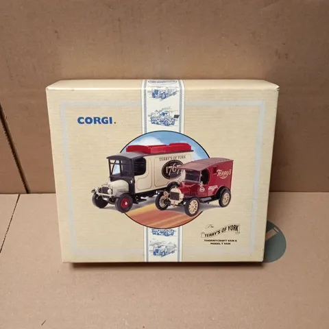 BOXED CORGI 97753 TERRY'S OF YORK COLLECTION SET - THORNYCROFT AND FORD MODEL T VAN'S