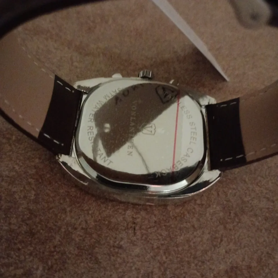 BOXED VONLANTHEN GREEN DIAL BROWN LEATHER STRAP WATCH