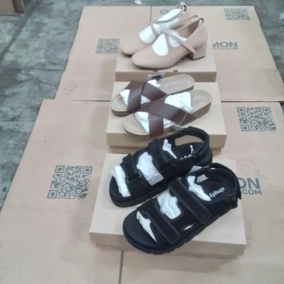 PALLET CONTAINING APPROXIMATELY 88X ASSORTED BRAND NEW DESIGNER SHOES INCLUDING: JD WILLIAMS BEIGE HEELS, JD WILLAIMS BROWN SANDALS,SIMPLY BE BLACK SANDALS