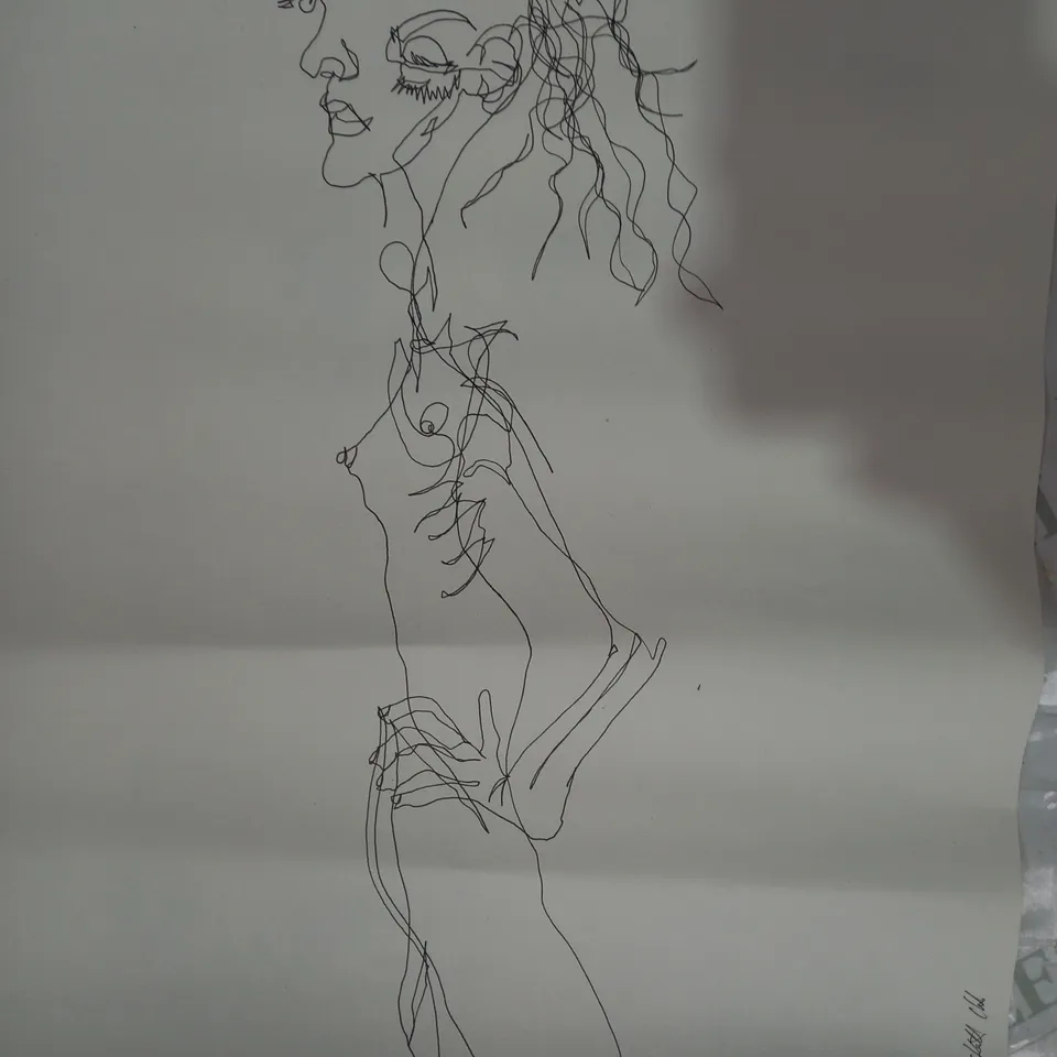 LOT OF 3 SIGNED ABSTRACT NUDE PEN SKETCHES