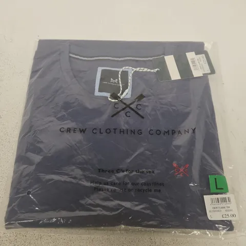 CREW CLOTHING COMPANY CLASSIC TEE – INDIGO BLUE, UK L