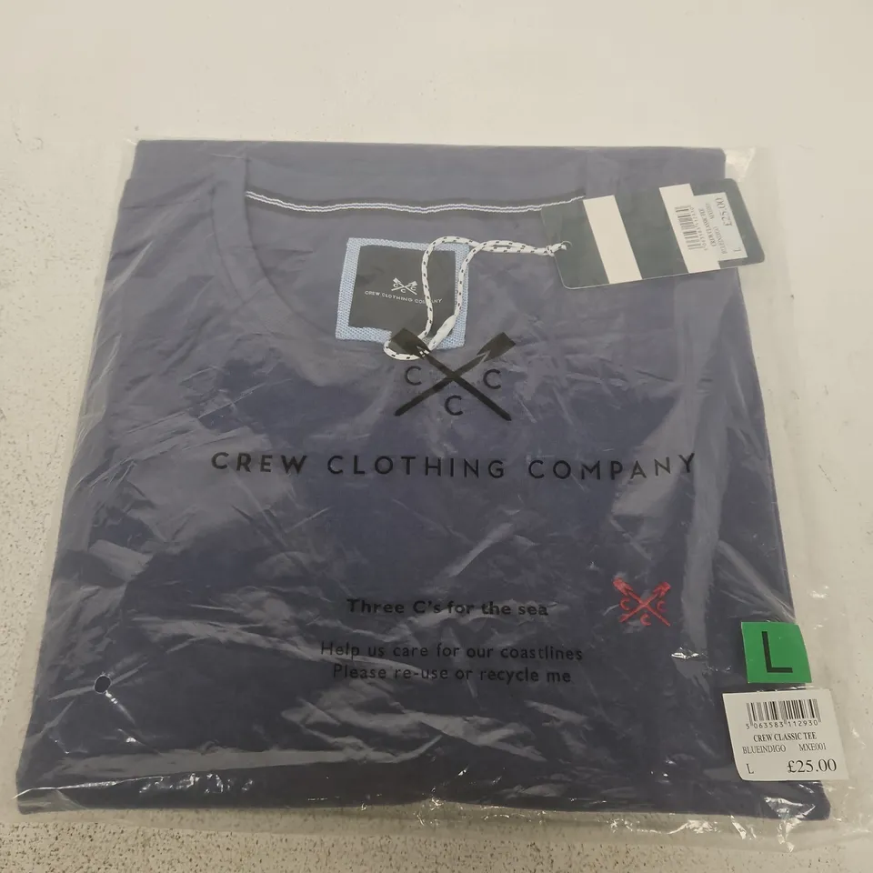 CREW CLOTHING COMPANY CLASSIC TEE – INDIGO BLUE, UK L
