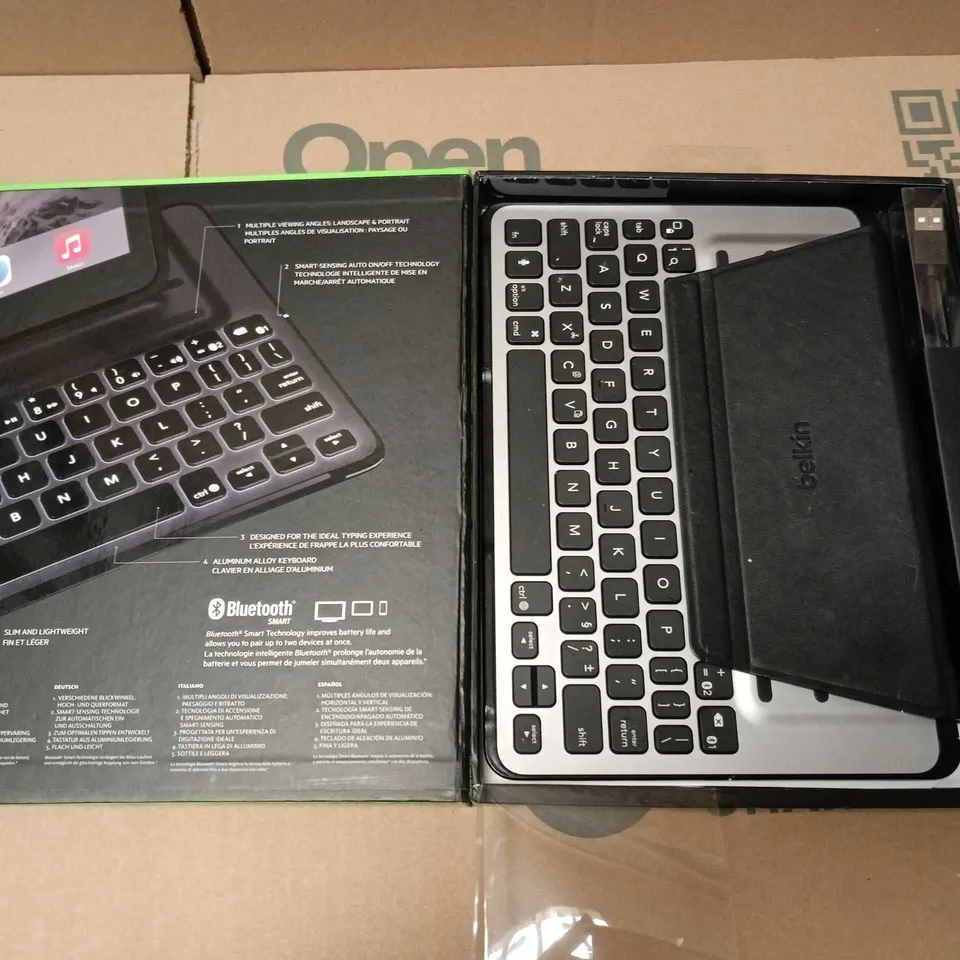 BOXED BELKIN QODE ULTIMATE KEYBOARD PRO CASE FOR IPAD AIR 2 (MISSING PART)