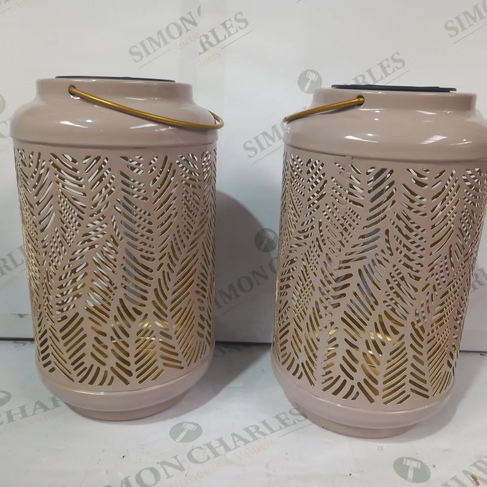 GARDEN REFLECTIONS SET OF 2 PATTERNED SOLAR LANTERNS