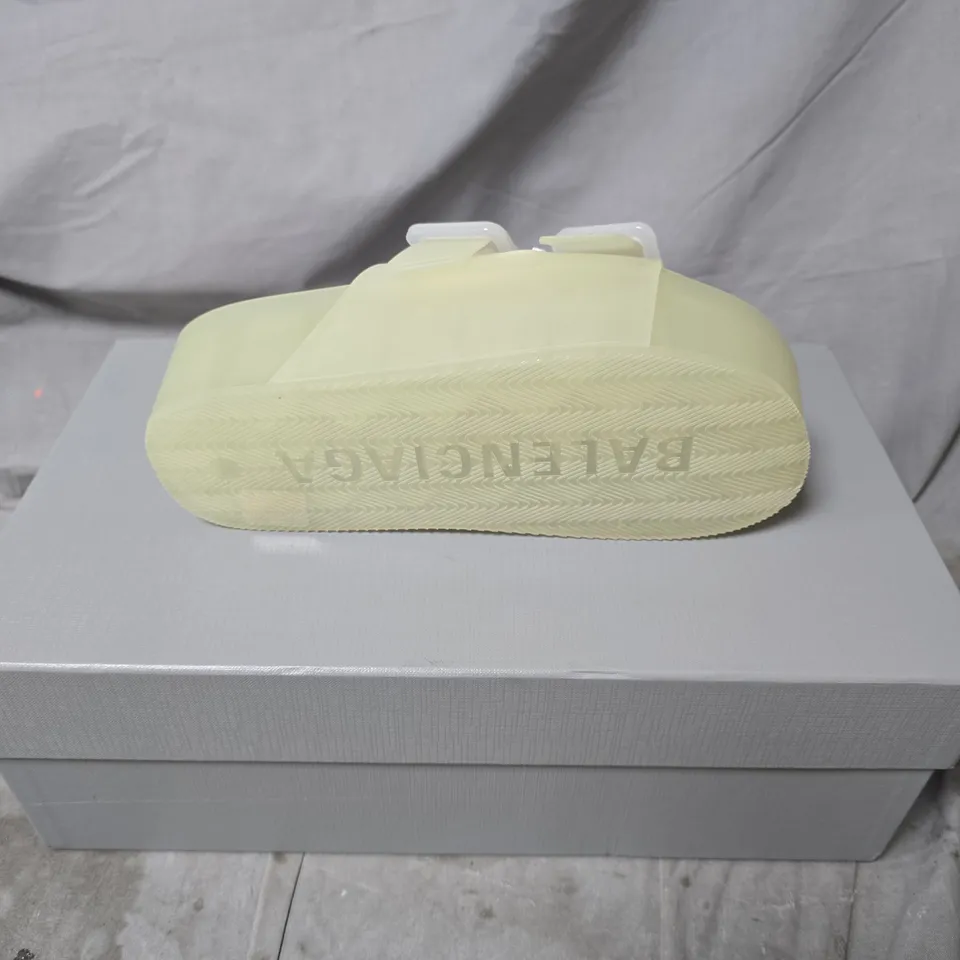 BALENCIAGA TWO-STRAP SANDALS – PALE YELLOW TRANSLUCENT EVA SIZE 36 BOXED